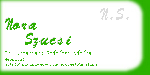 nora szucsi business card